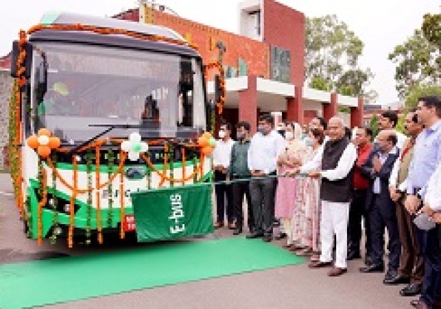 Administrator Chandigarh flags off prototype electric bus procured by CTU