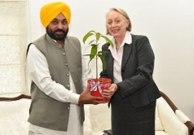 British Deputy High Commissioner Carolyn Rowett calls on Bhagwant Mann